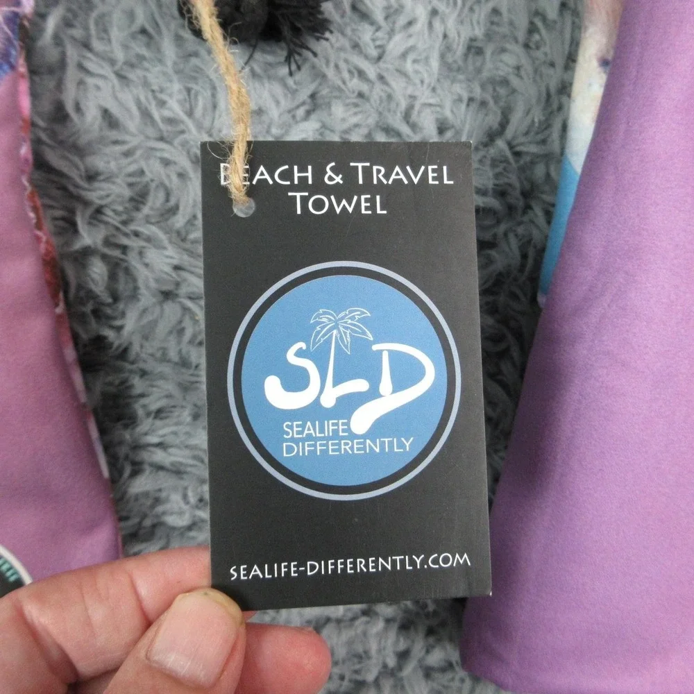 SLD Beach & Travel Towel Double Sided 30x60 Sand Free Multicolor Recycled NWT